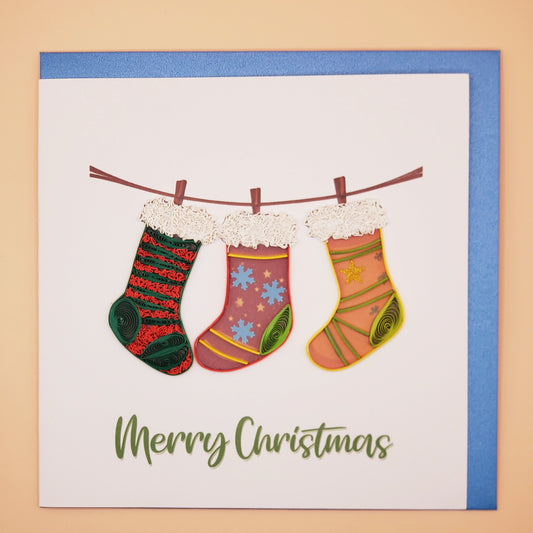 Christmas Socks Quilled Card