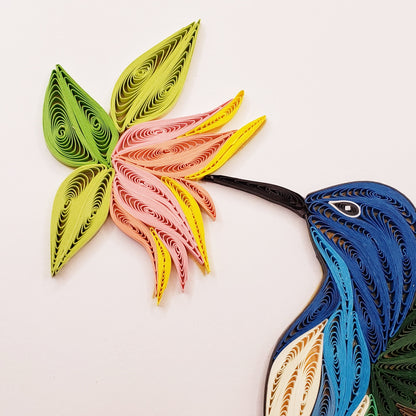 Jacobin Hummingbird Quilled Card | Handmade Greeting Card