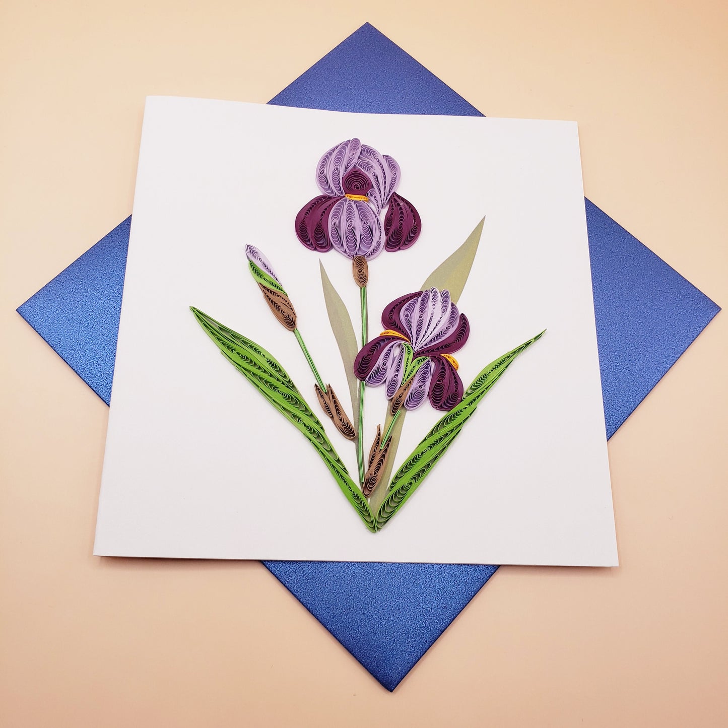 Irises | Quilled Greeting Card - Handmade