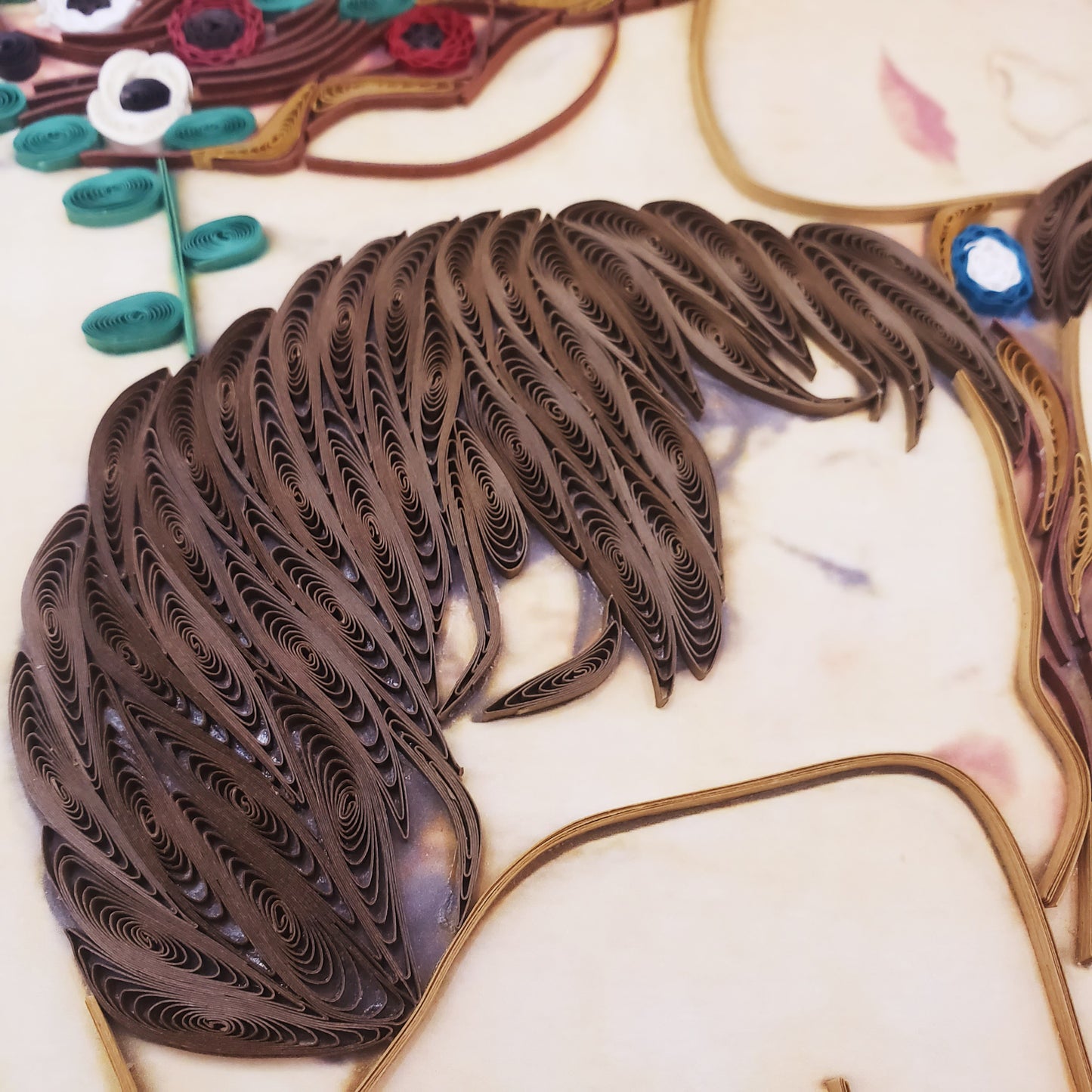 Quilled Art Wall Decor | Mother and Twins by Gustav Klimt | Handmade Quilled art