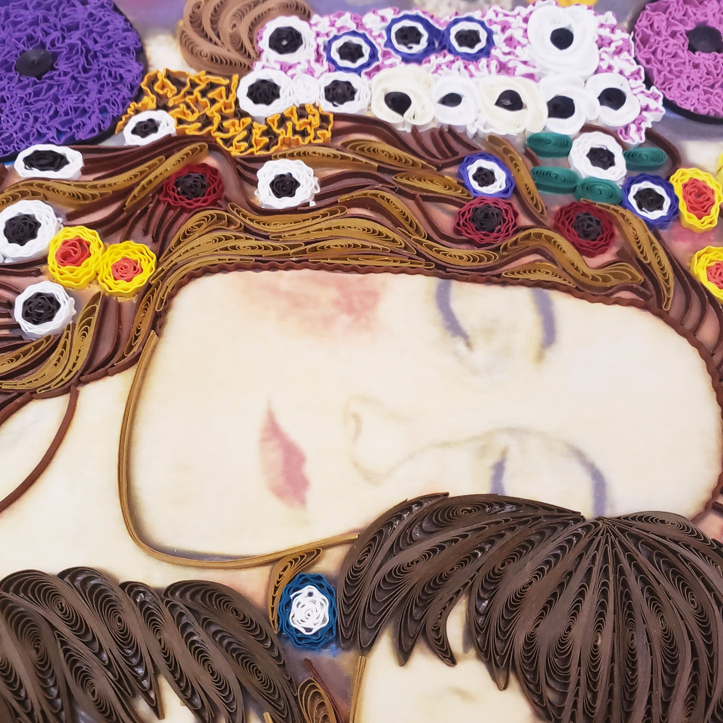 Quilled Art Wall Decor | Mother and Twins by Gustav Klimt | Handmade Quilled art