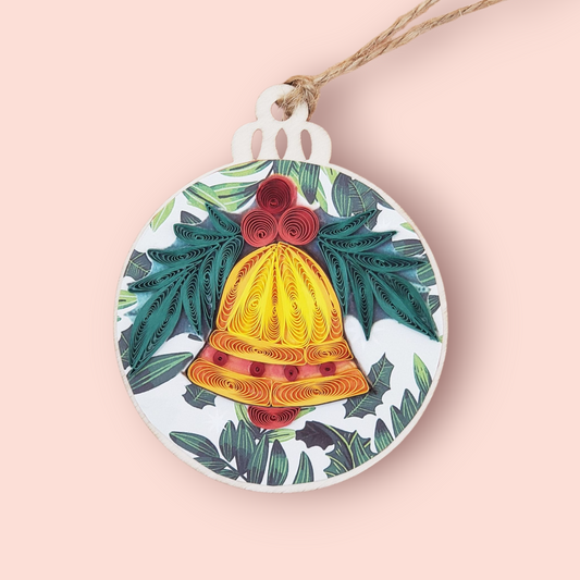 Handmade Quilling Ornament – Christmas Bell