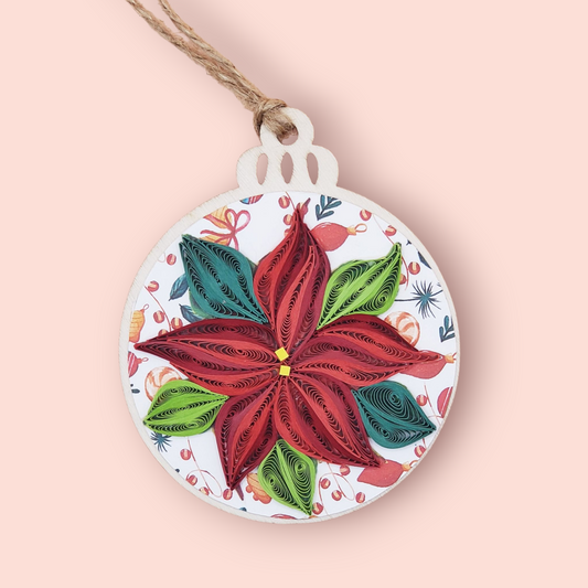 Handmade Quilling Ornament – Red Flower