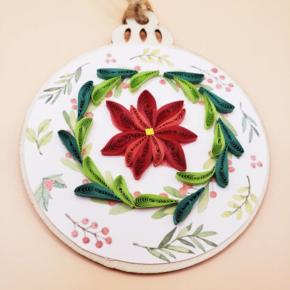 Handmade Quilling Ornament – Red Flower