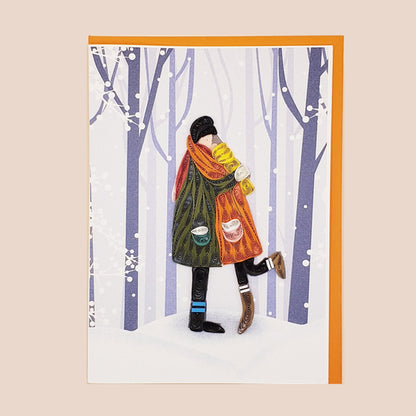 Hugging Couple in Winter