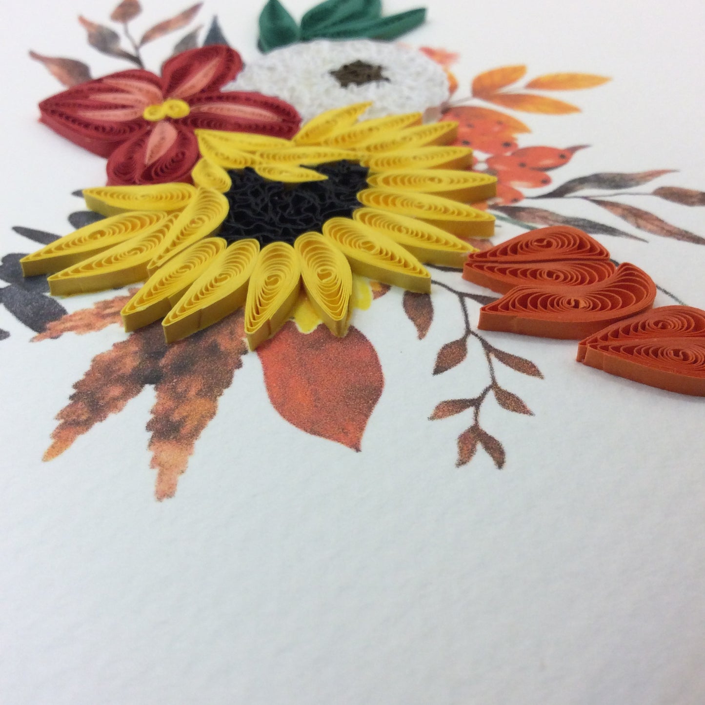 Quilled Autumn Flowers Greeting Card | Handmade Card