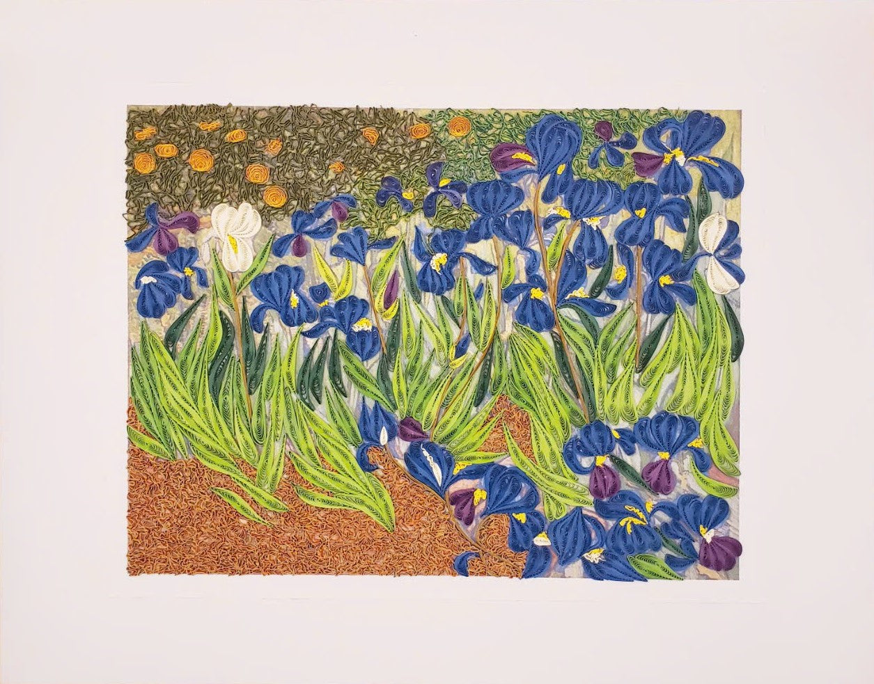 Quilled Framed Art | The Garden of Irises by Vincent van Gogh