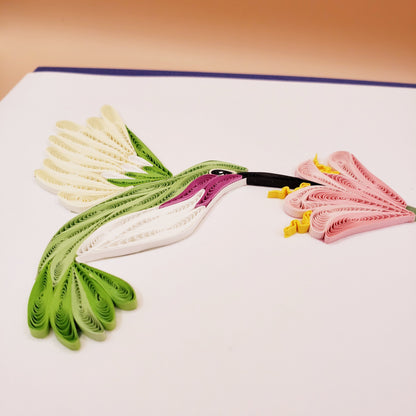 Lucifer Hummingbird Quilled Card