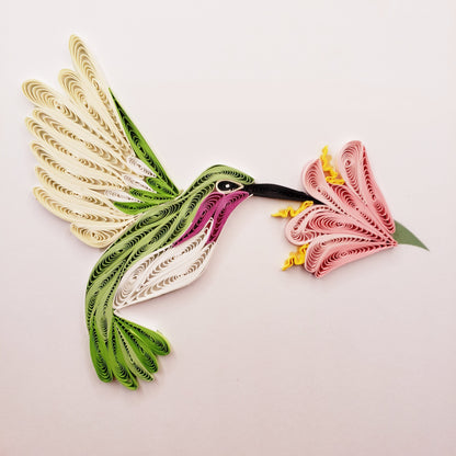 Lucifer Hummingbird Quilled Card