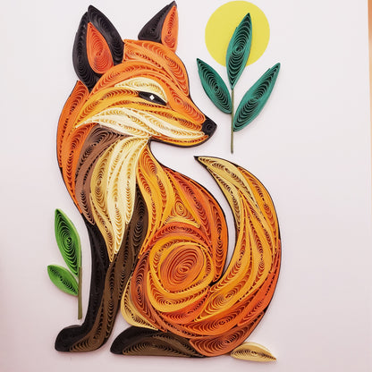 Quilled Animal Greeting Card – Fox Artwork for Any Occasion