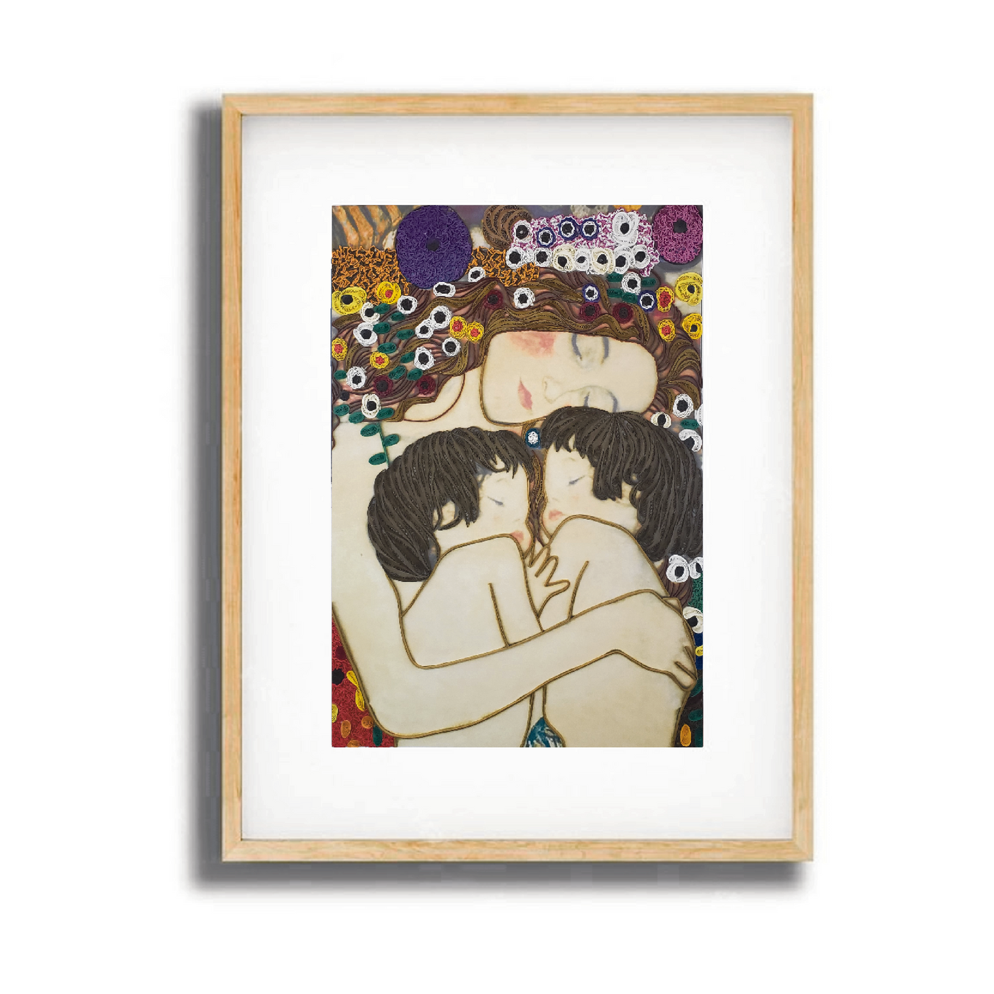 Quilled Art Wall Decor | Mother and Twins by Gustav Klimt | Handmade Quilled art