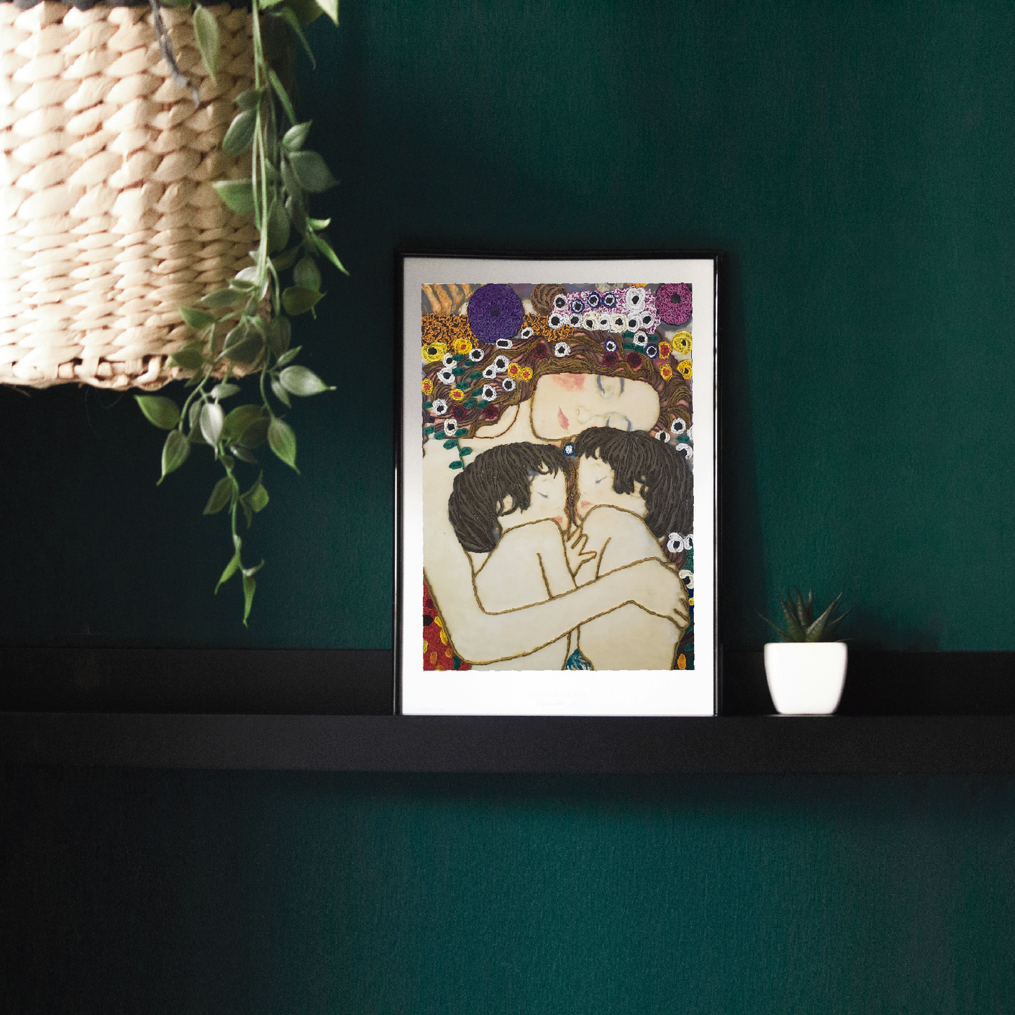 Quilled Art Wall Decor | Mother and Twins by Gustav Klimt | Handmade Quilled art